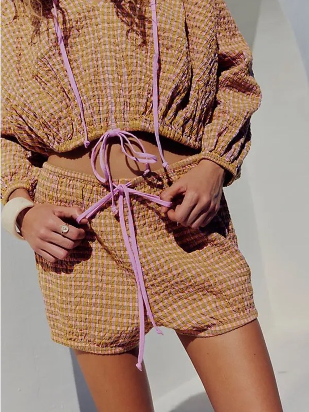 Free People Free-est Sofia Checkered Bloomer Shorts Size Medium